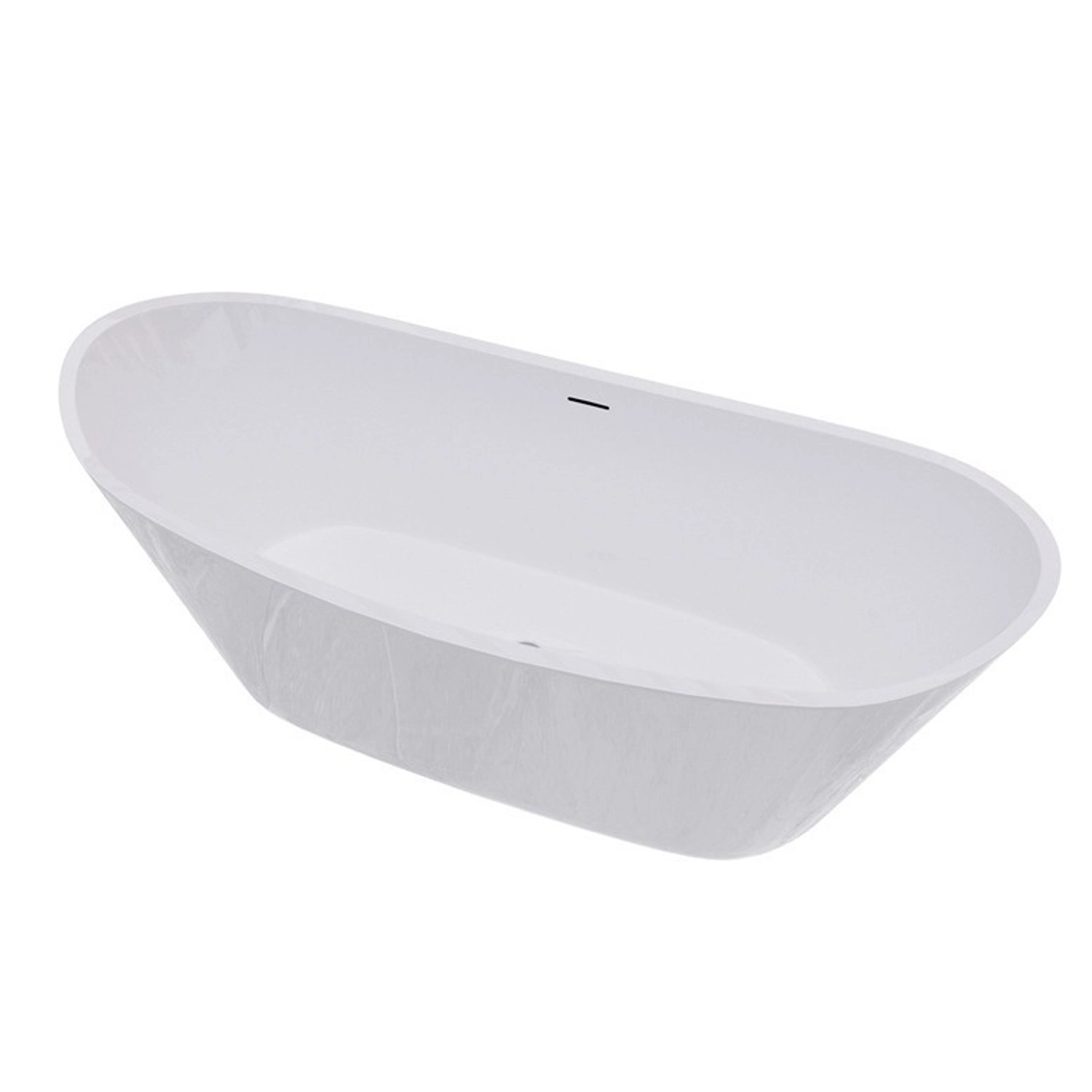 Duschparadies Freistehende Badewanne 170x72cm Schiffsform mit Siphon Acryl günstig online kaufen