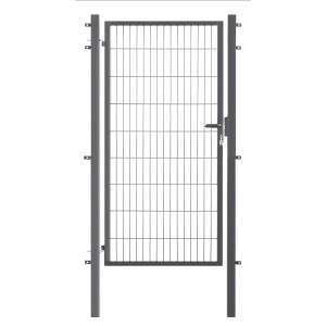 Metallzaun Einzeltor für Doppelstabmatten Anthrazit Rahmen 180 cm x 100 cm