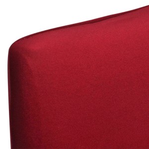 Detailansicht: Bordeauxrote Stretch-Stuhlhussen, 4er-Set, passend für Esszimmerstühle.
