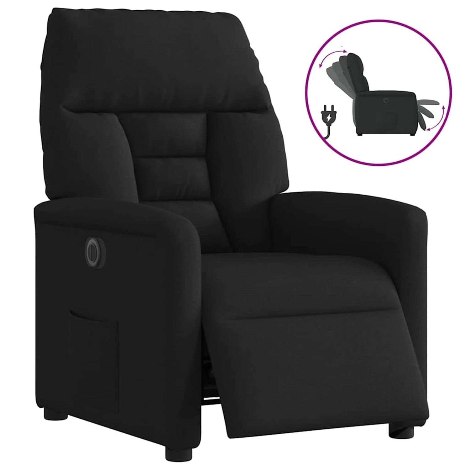vidaXL Relaxsessel Elektrisch Schwarz Stoff 3303014 günstig online kaufen