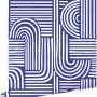 ESTAhome Vliestapete, dunkelblau mit weißem, abstraktem 3D-Muster aus Linien und Bögen. Dekorative Tapete.