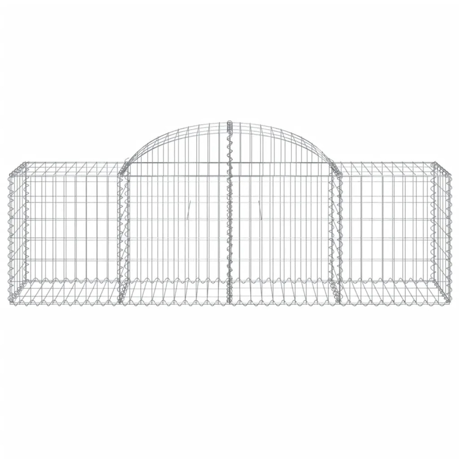 vidaXL Gabionen mit Hochbogen, 40 Stück, 200x50x60/80 cm, aus verzinktem Eisen.