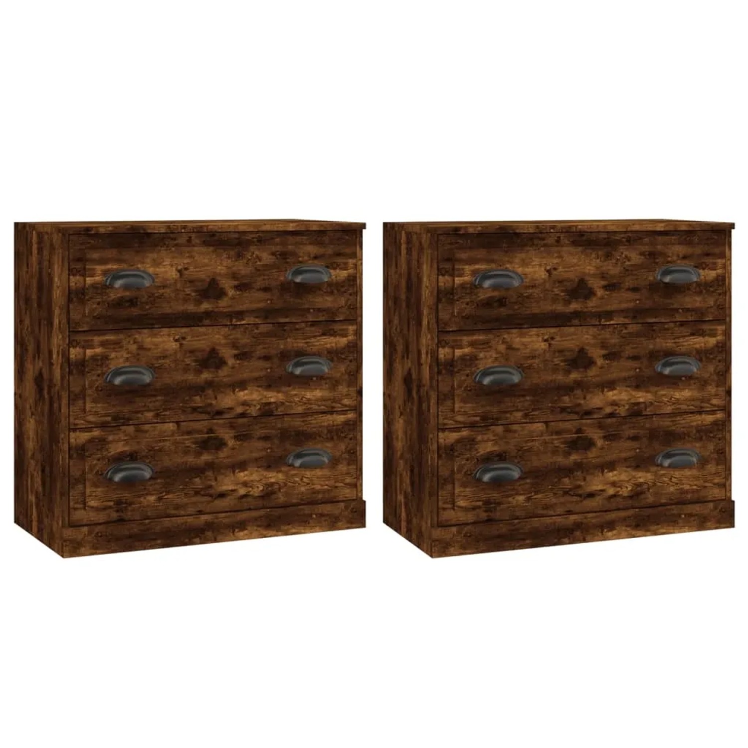 vidaXL Sideboards 2 Stk Räuchereiche Holzwerkstoff 3185244