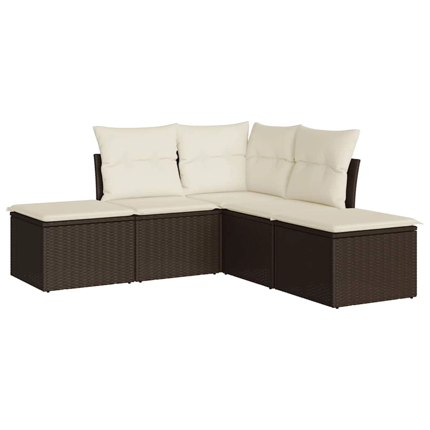 vidaXL 5-Tlg Garten-Sofagarnitur mit Kissen Braun Poly Rattan 3217723 günstig online kaufen