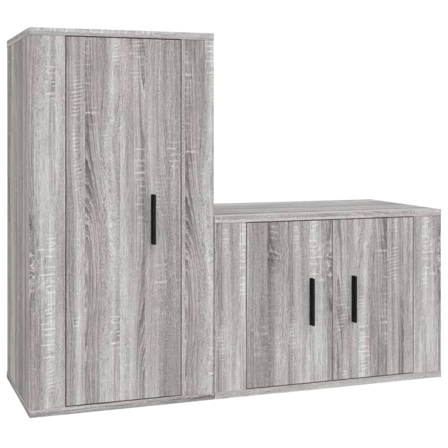 Vidaxl 2-tlg. Tv-schrank-set Grau Sonoma Holzwerkstoff günstig online kaufen