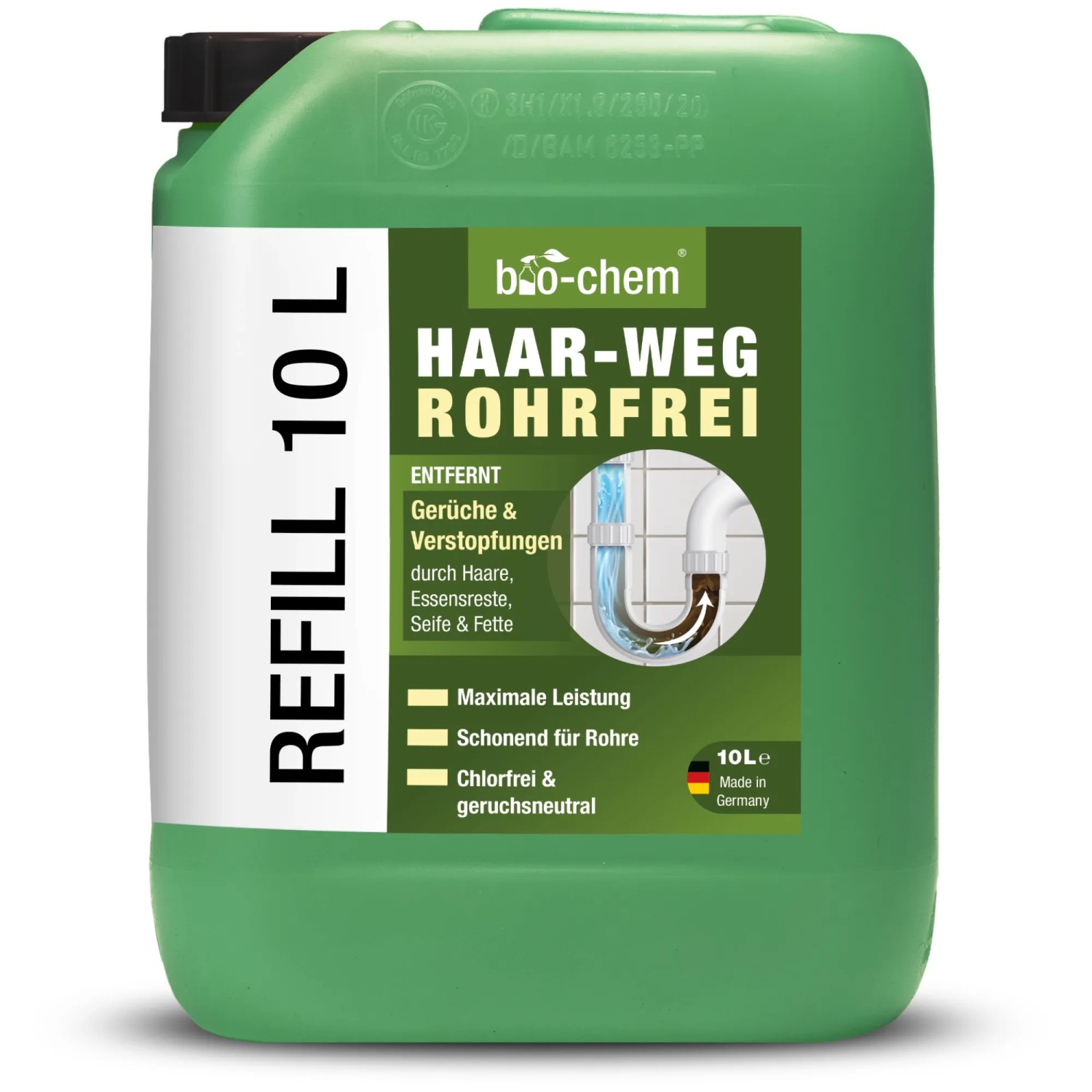 bio-chem Haar-Weg Abflussfrei Rohrreiniger 10, Kanister gegen Verstopfungen und Haare