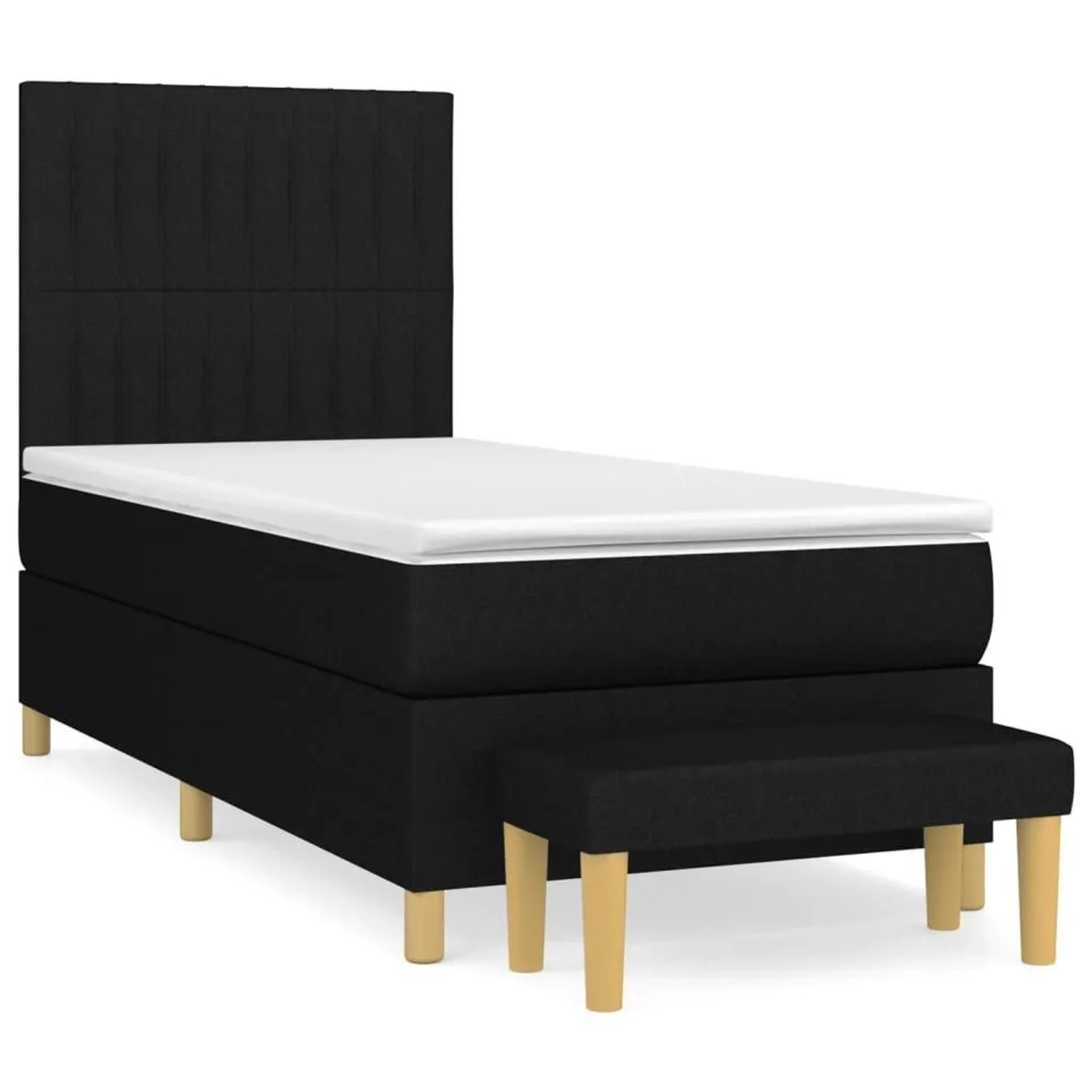 vidaXL Boxspringbett mit Matratze Schwarz 80x200 cm Stoff 3137271 günstig online kaufen