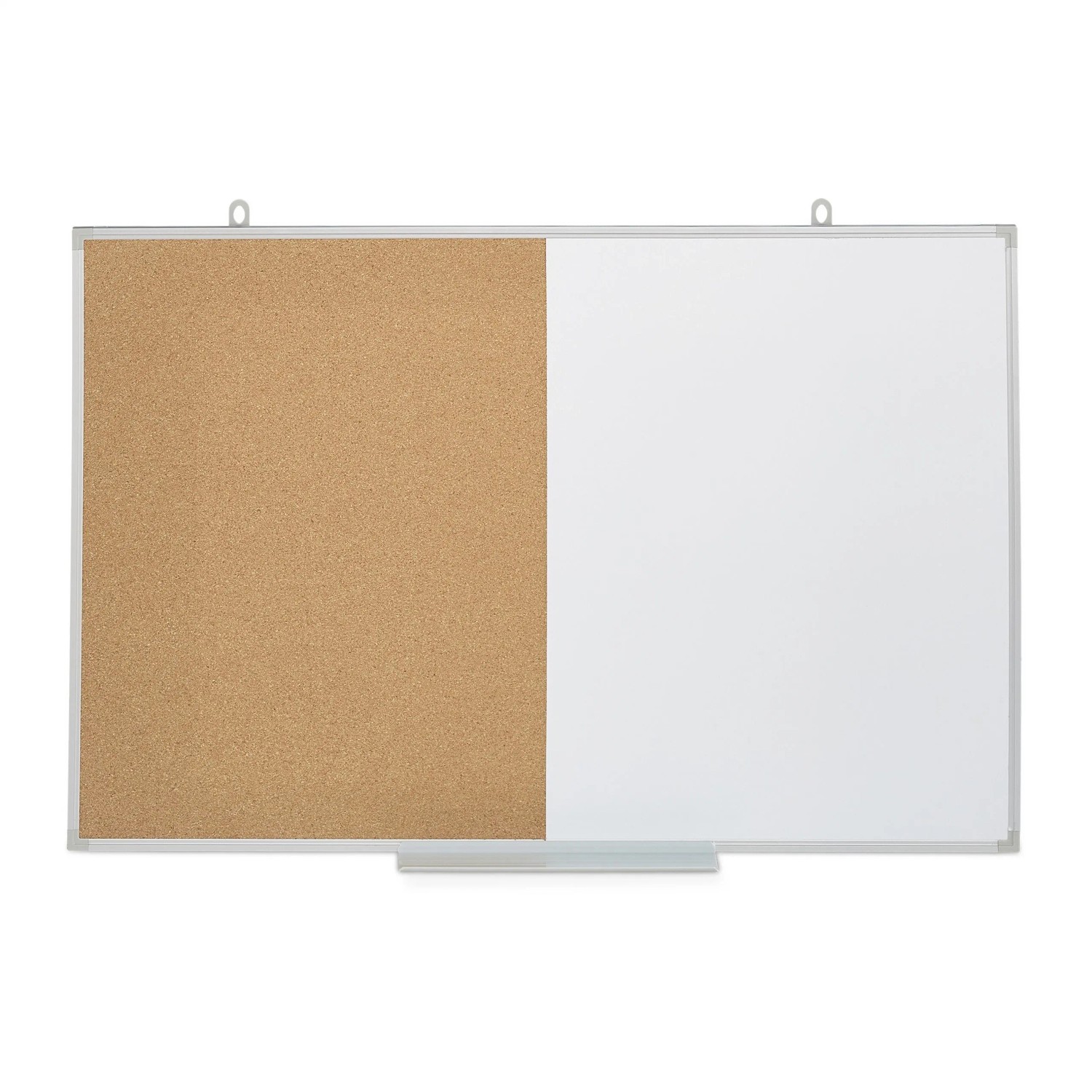 Relaxdays Kombitafel Kork Eisen Natur Weiß Magnetisch Beschreibbar 60 cm x 90 cm
