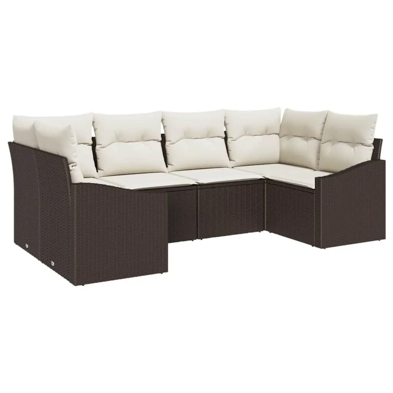 vidaXL Gartensofa-set mit Speicher 6-Tlg Braun und Creme Poly-Rattan 335552 günstig online kaufen