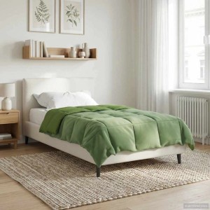 vidaXL Sommerdecke Gepolstert Grün 135 x 220 cm Mikrofaser 42025958