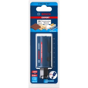 Bosch Expert Lochsäge Construction Material, Ø 35mm, blau, für vielfältige Baumaterialien.