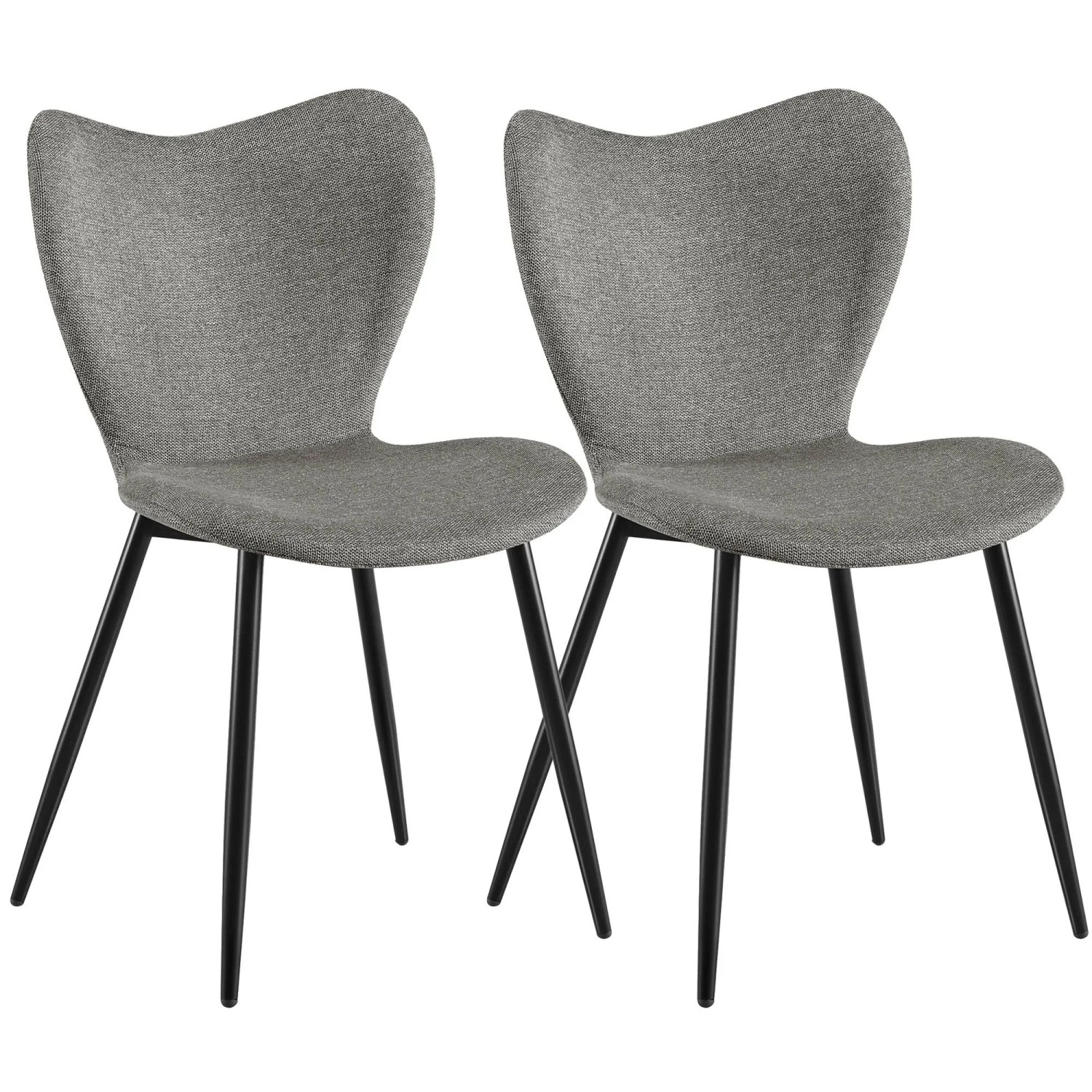 CLP 2er Set Esszimmerstühle Maika grau/Stoff