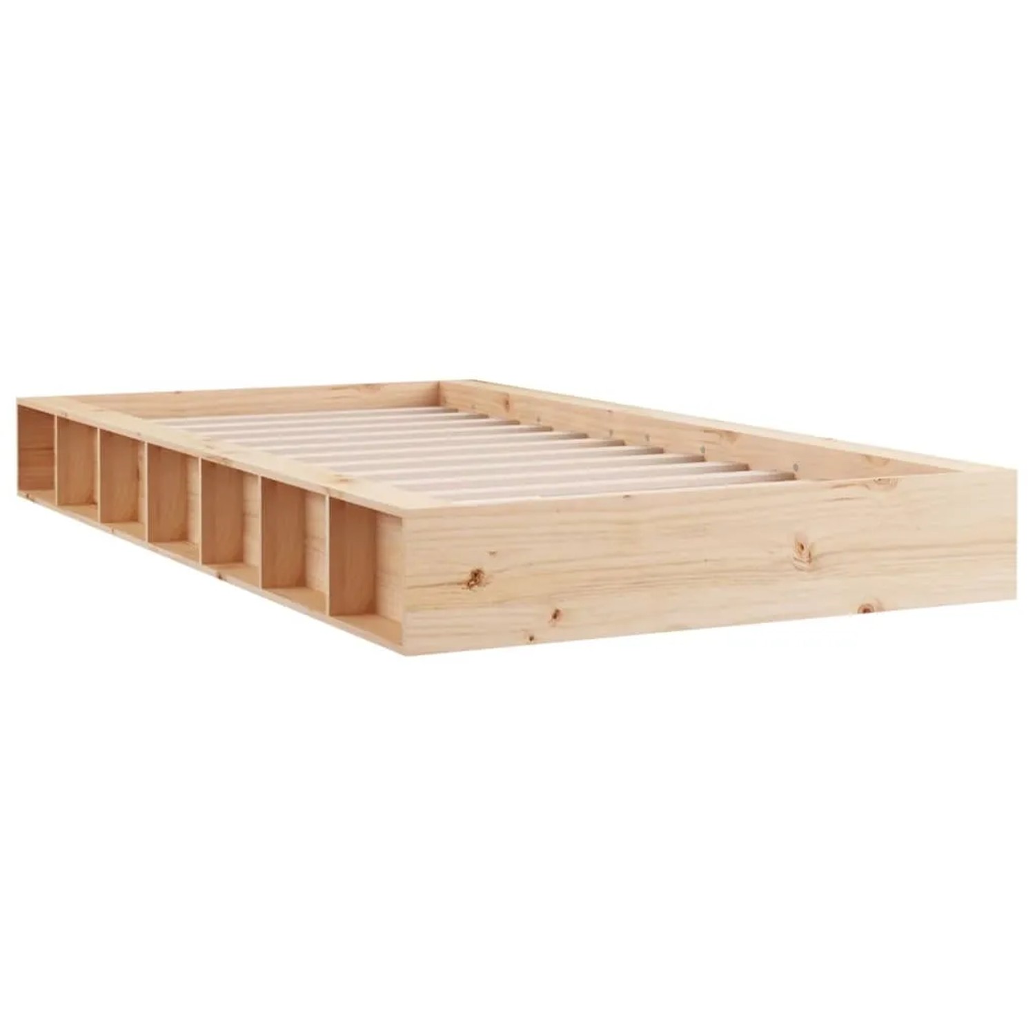 vidaXL Massivholzbett, 90x200 cm, Kiefernholz Bettrahmen mit Lattenrost.
