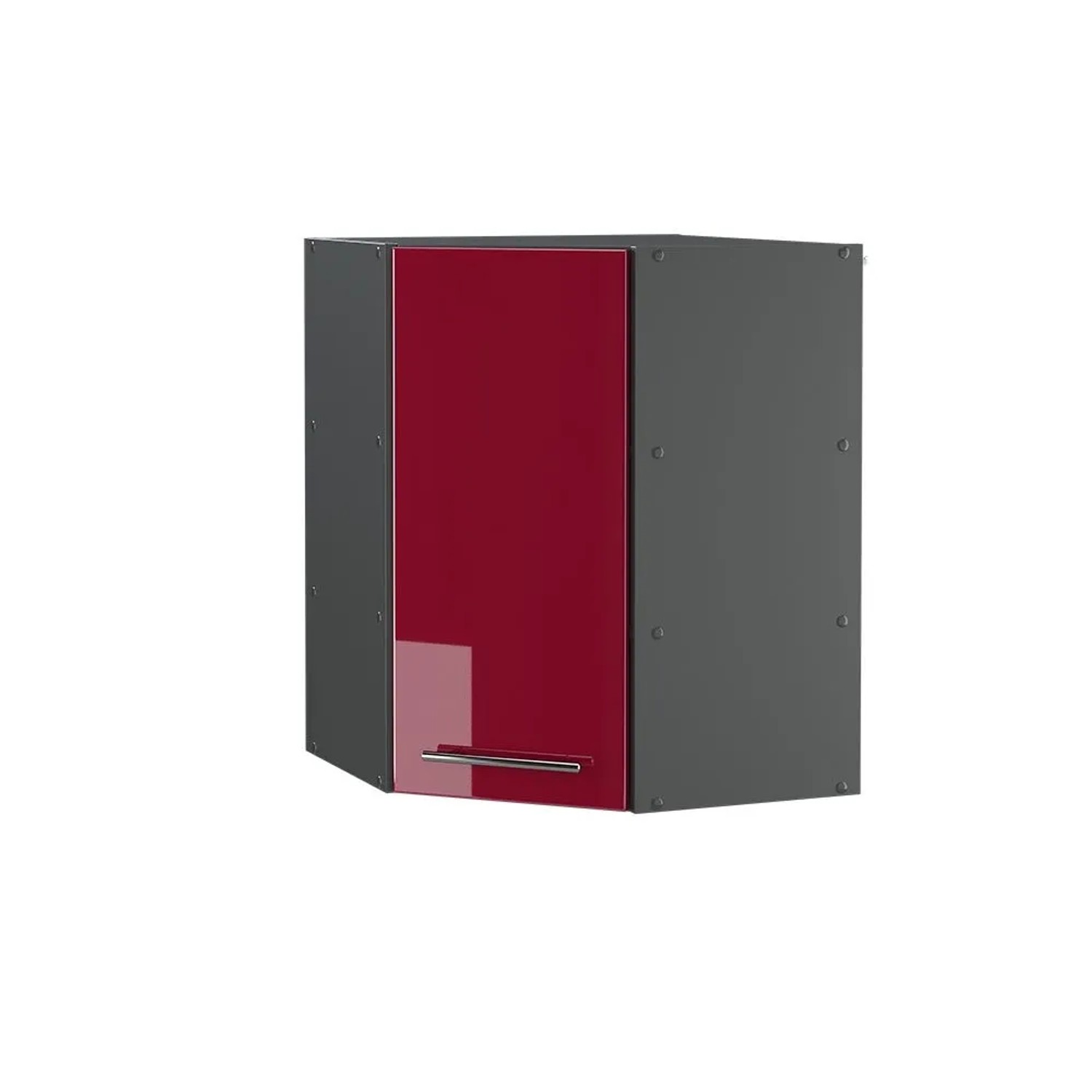 Vicco Eckhängeschrank Fame-Line Küchen-Eckschrank Bordeaux Hochglanz Anthrazit 57 cm