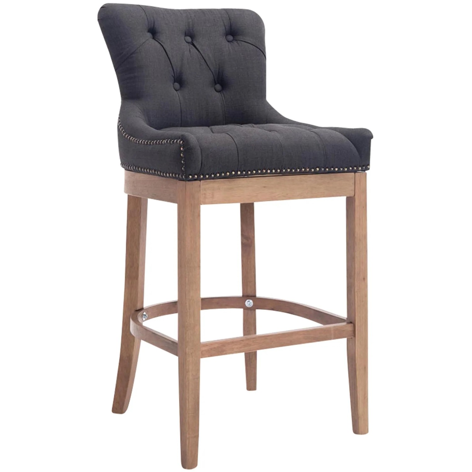 CLP Barhocker Lakewood Stoff Antik-Hell Dunkelgrau