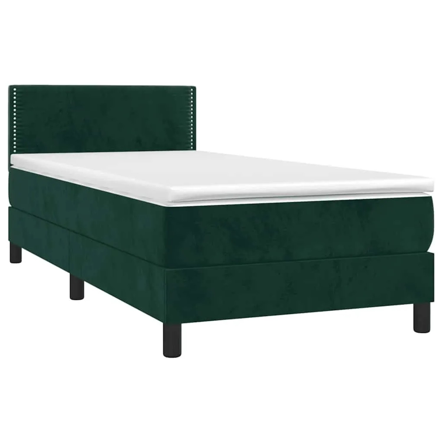 vidaXL Boxspringbett mit Matratze & LED Dunkelgrün 90x190 cm Samt 3134318 günstig online kaufen