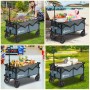 Sekey Bollerwagen faltbar, blau, mit verstellbarem Griff, 150L Volumen und 150kg Tragkraft für Camping & Freizeit.