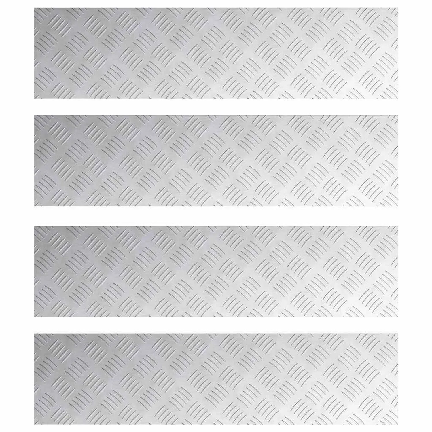 vidaXL Rautenscheiben 4 Stk Silber 80 x 20 cm Aluminium 4104262