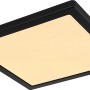 Schwarze, quadratische LED-Deckenleuchte Lasse von Globo, 291x291x17 mm.