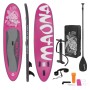 Aufblasbares, pinkes ECD Germany Stand Up Paddle Board Maona mit Zubehör Set.