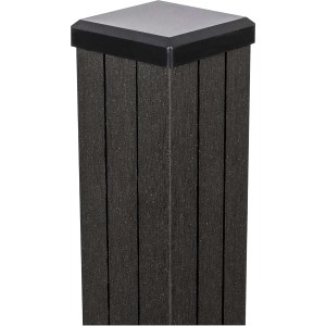 GroJa Solid Zaunpfosten, anthrazit, mit Pfostenkappe. Zubehör für Zaunbau & Sichtschutz.