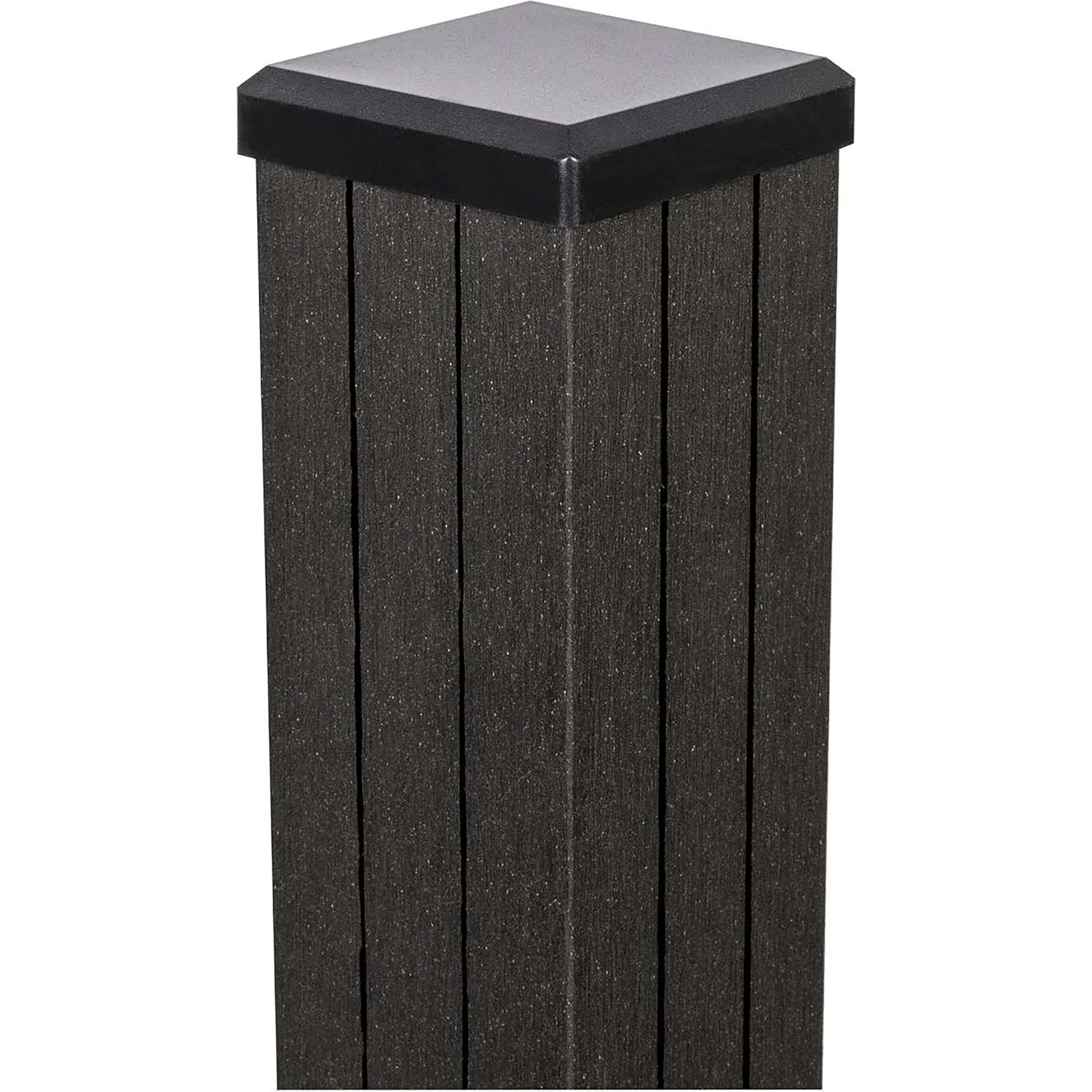 GroJa Pfosten Solid-Fertigzaun mit Pfostenkappe 300 cm x 7 cm x 7 cm Anthrazit