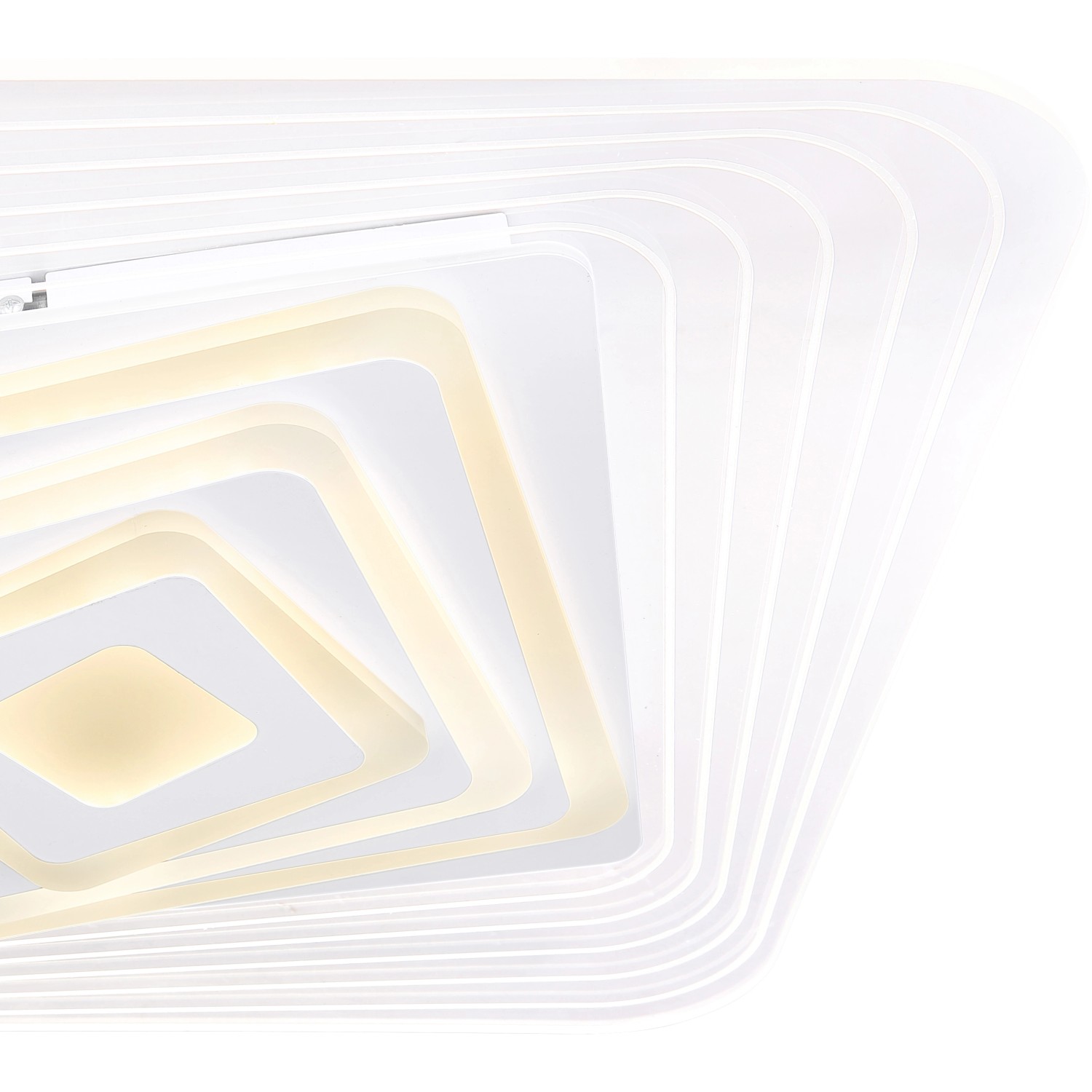 Moderne, dimmbare LED Deckenleuchte Jocelyn, 50 cm, in Weiß mit Farbwechsel.