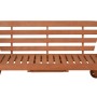 Garten Pleasure Gartenbank Rincon aus Eukalyptusholz mit grauer Auflage und Rädern.