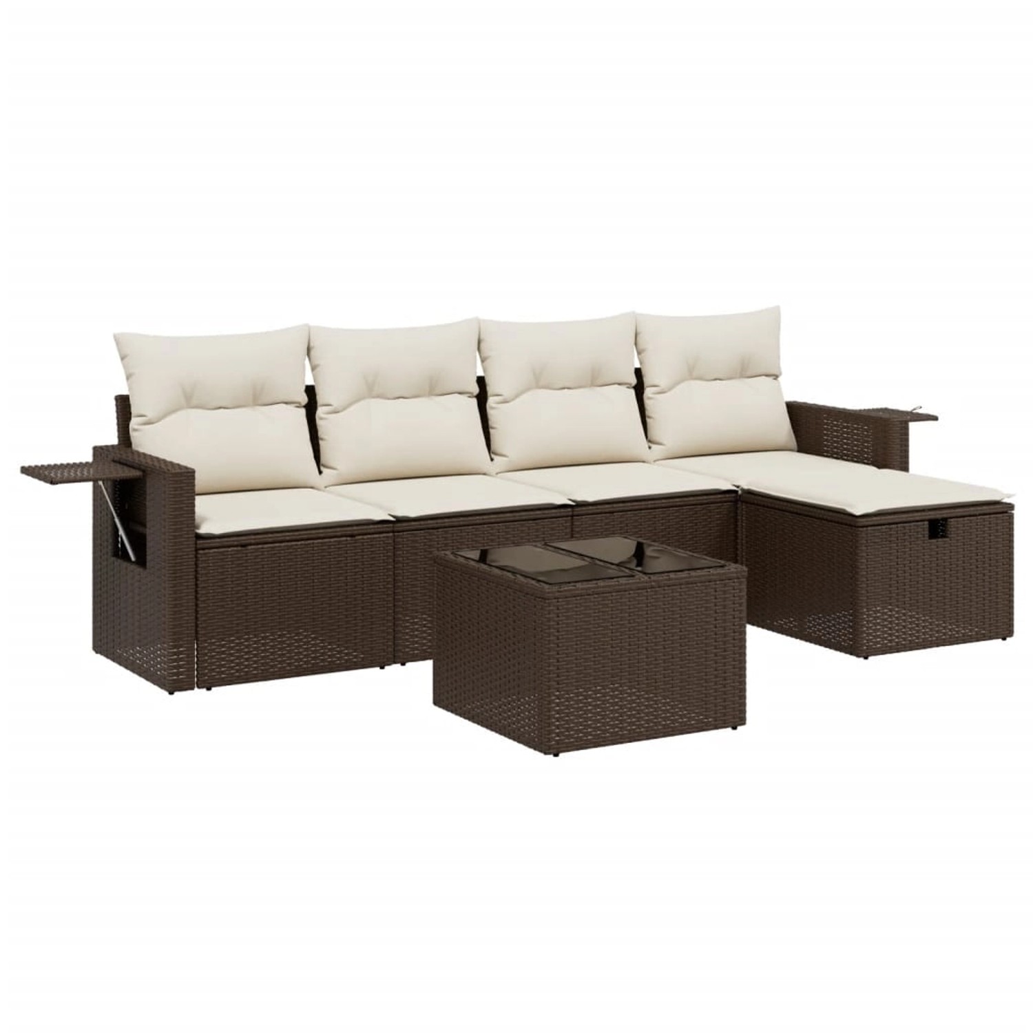 vidaXL 6-Tlg Garten-Sofagarnitur mit Kissen Braun Poly Rattan 3263789 günstig online kaufen