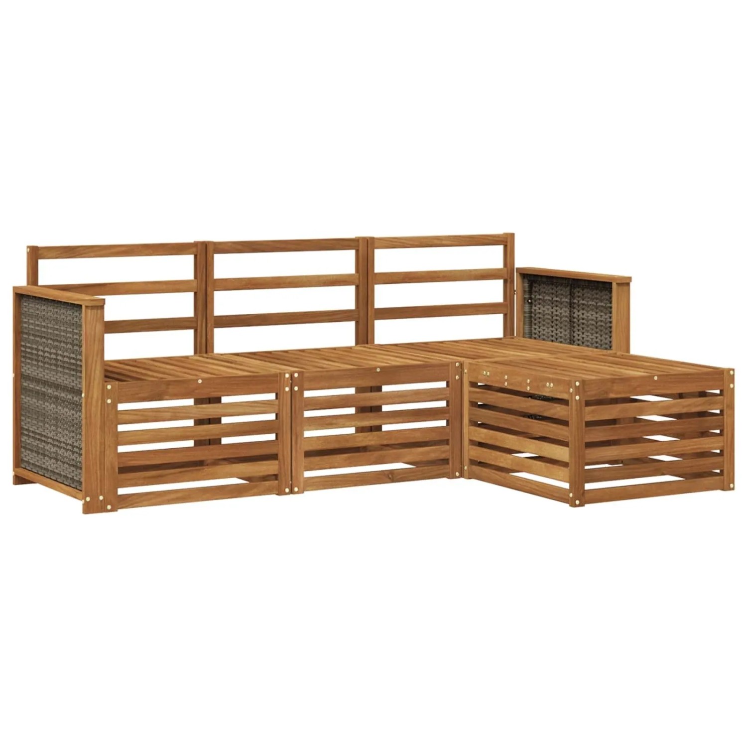 vidaXL Outdoor-Sofagarnitur 4 Stk Natur 3384195