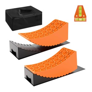 Wiltec Auffahrkeile Wohnmobil 2Er Set Rundkeile 42,4X17X17,4Cm Unterlegkeile