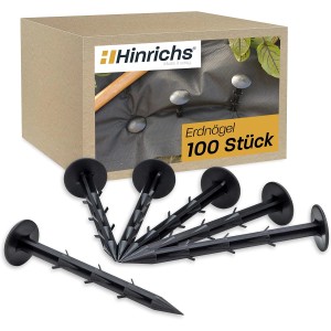 Hinrichs Erdnägel 100er Set mit Widerhaken für Unkrautvlies und Planen.