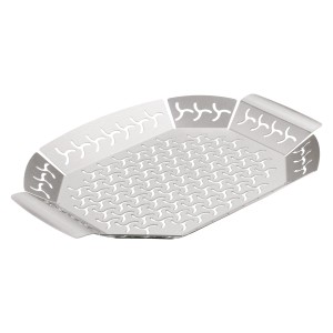 Weber Premium Grillkorb aus Edelstahl, groß. Grillschale für Gemüse und empfindliche Speisen.