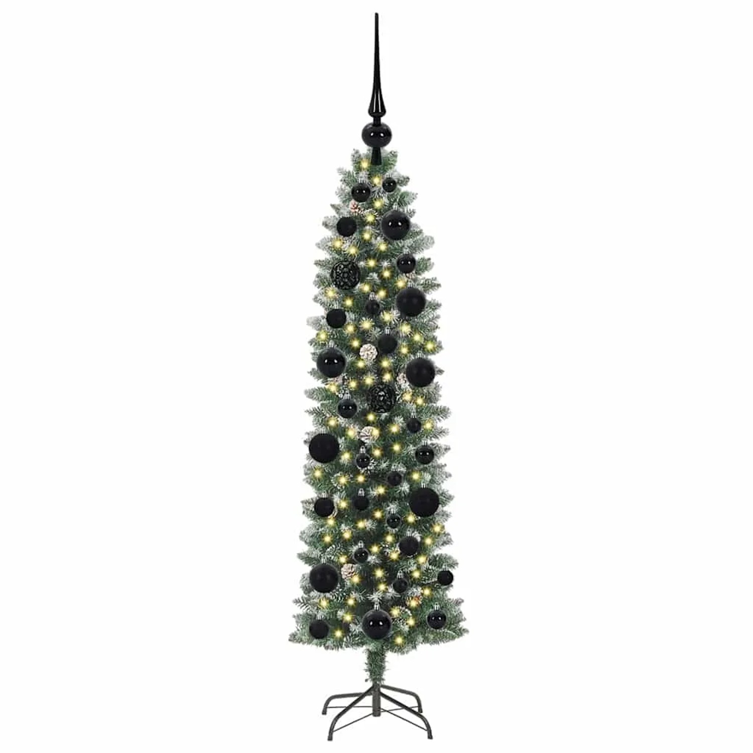 vidaXL Künstlicher Schlanker Weihnachtsbaum Grün und Weiß 120 cm 3395270
