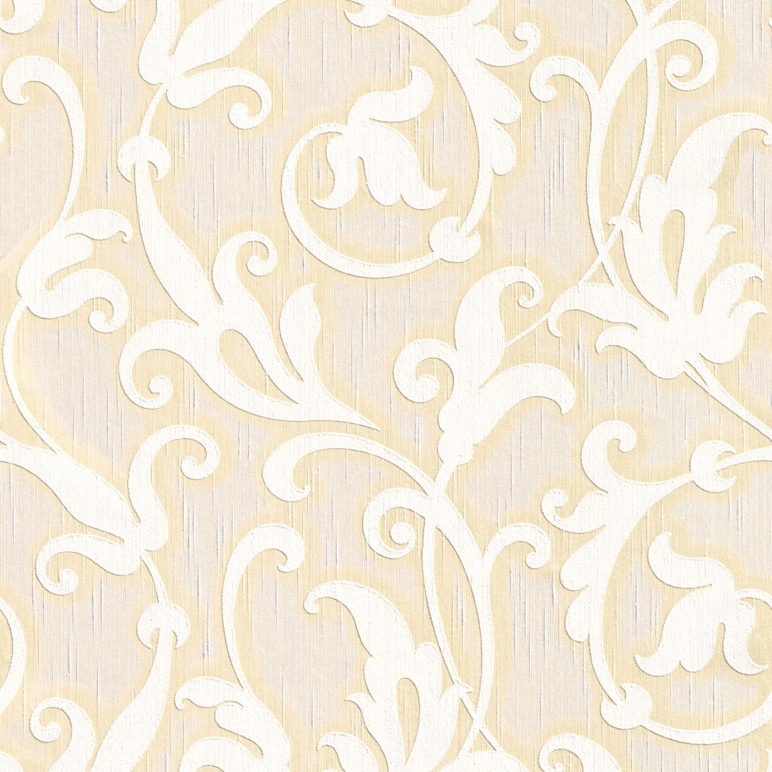PROFHOME 954907-GU Textiloptik Tapete Barock Matt Creme Beige Gold 0,53 m x günstig online kaufen