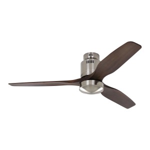 CASAFAN Deckenventilator Aerodynamix Eco, 132 cm, Chrom gebürstet, Nussbaum-Flügel.