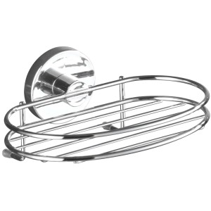 Wenko Milazzo Seifenablage mit Vacuum-Loc Befestigung, Chrom und Weiß.