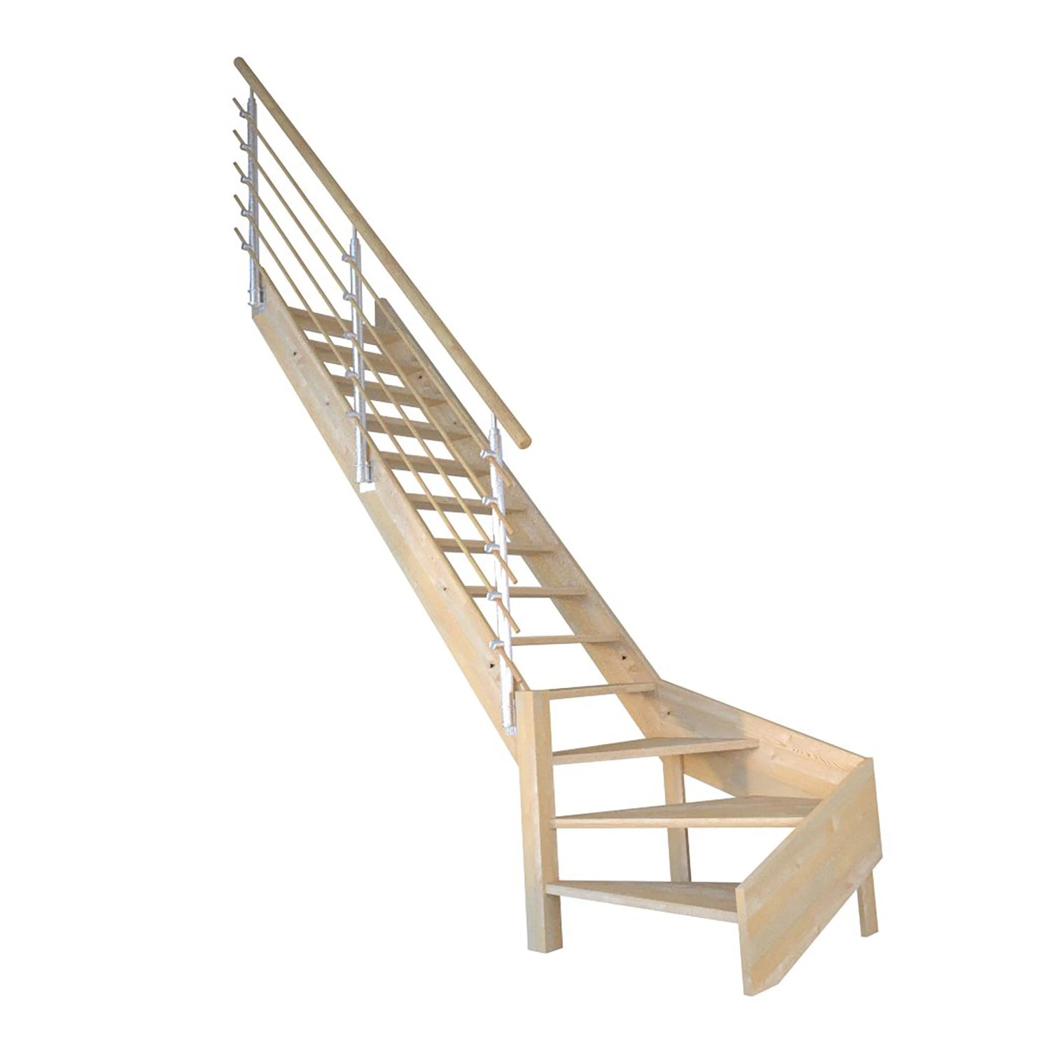 StarWood Treppe Korfu Fichte Gewendelt L Design-Geländer-Holzstäbe günstig online kaufen