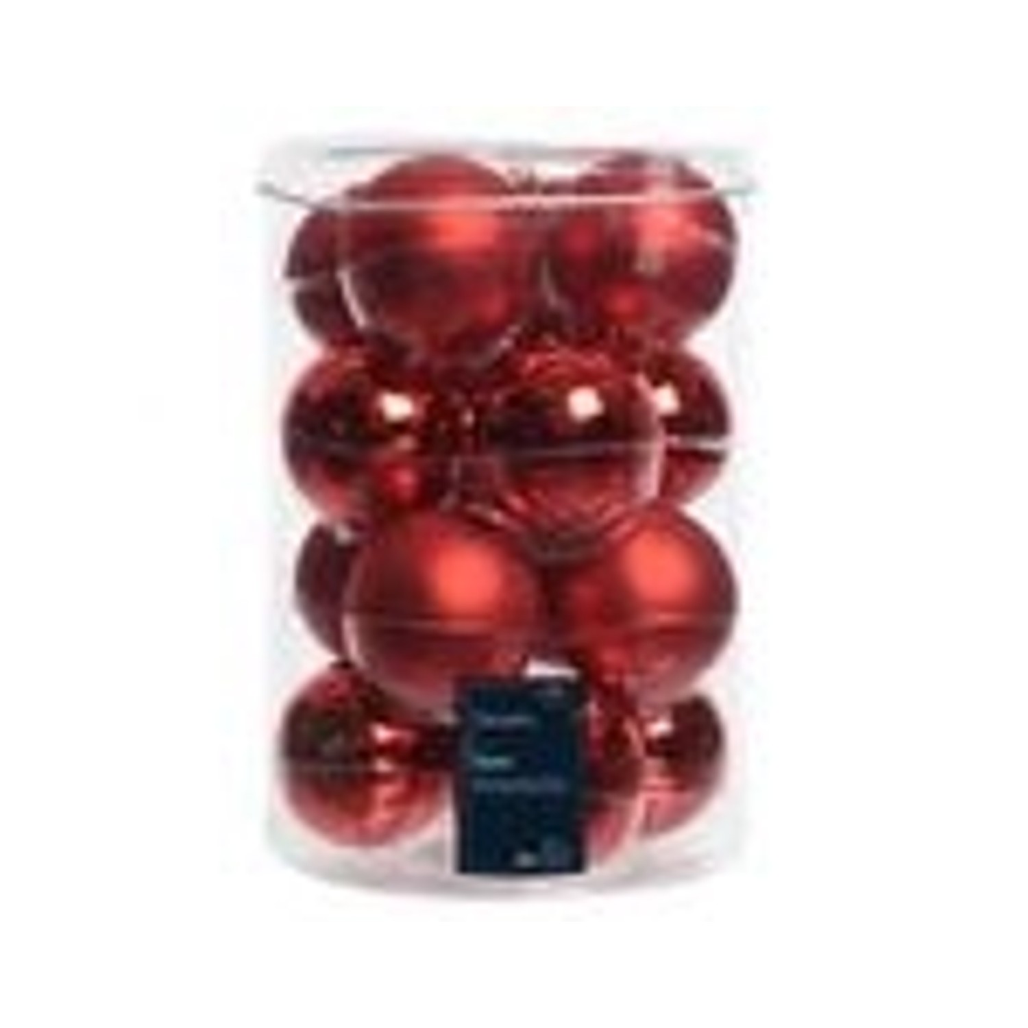 Kaemingk Weihnachtsbaumkugeln Glas  8 cm 16 StueckRot Emaille Matt Mix