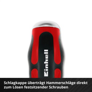 Detailaufnahme: Schlagkappe des Einhell Schraubendrehers aus dem 17-teiligen Werkzeug-Set.