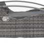 Schilfgraue Garden Pleasure Lounger Alassio aus Rattan mit grauen Polstern.