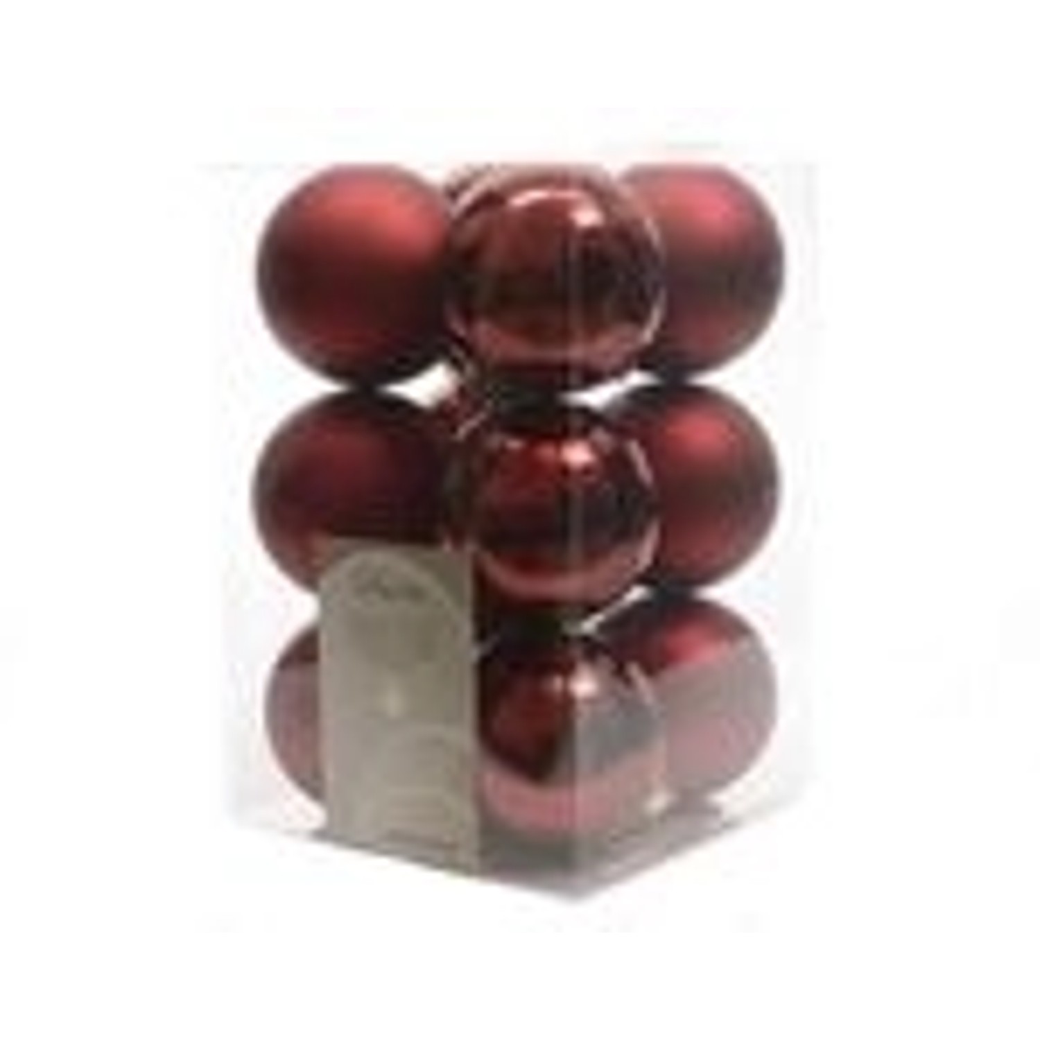 Kaemingk Weihnachtsbaumkugeln Bruchfest 6 cm 12 Stueck Rot Matt Glanz