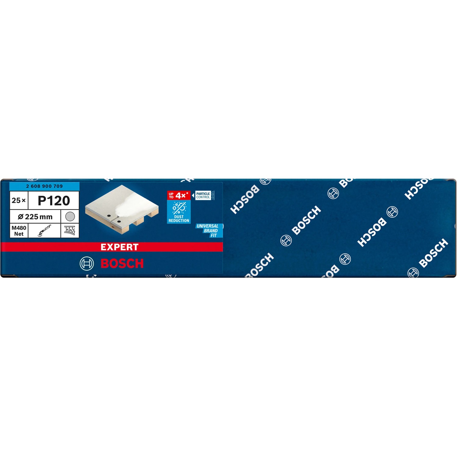 Bosch Expert M480 Netzschleifblätter, Ø 225mm, K120, 25 Stück, für Exzenterschleifer.