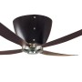 HUNTER Deckenventilator Valhalla mit dunklen Holzflügeln und Fernbedienung.