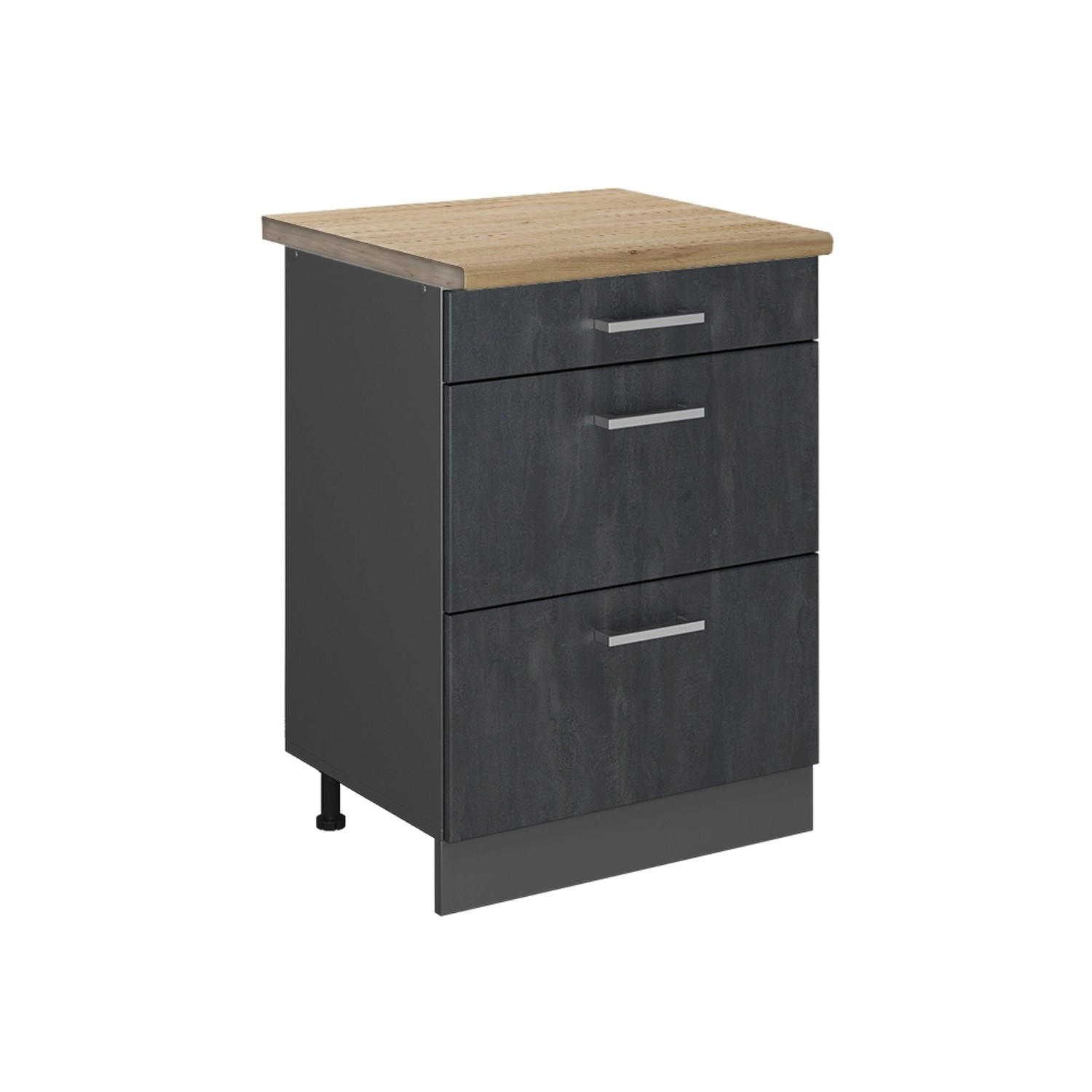 Vicco Unterschrank R-Line, Schwarz Beton/Anthrazit, 60 günstig online kaufen