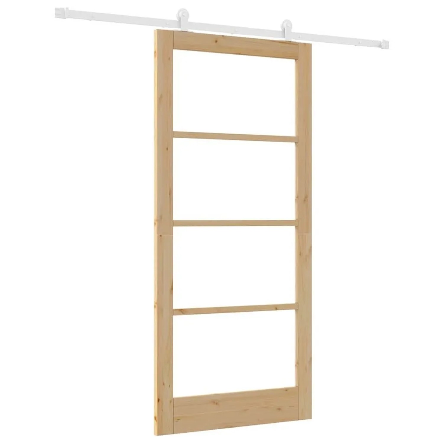vidaXL Schiebetür ORKDAL Natur 93 x 202 cm Massivholz Kiefer und Glas 3332091