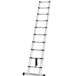 Tech-Craft Aluminium Teleskopleiter, ausziehbar mit Rutschschutz, Arbeitshöhe 331 cm.