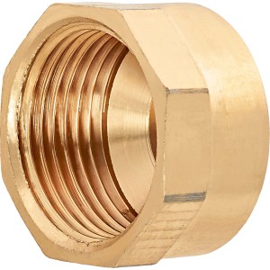 Gewinde-Kappe aus Rotguss, 30,3 mm (Rp 1) zum Verschließen von Gewindefittings.