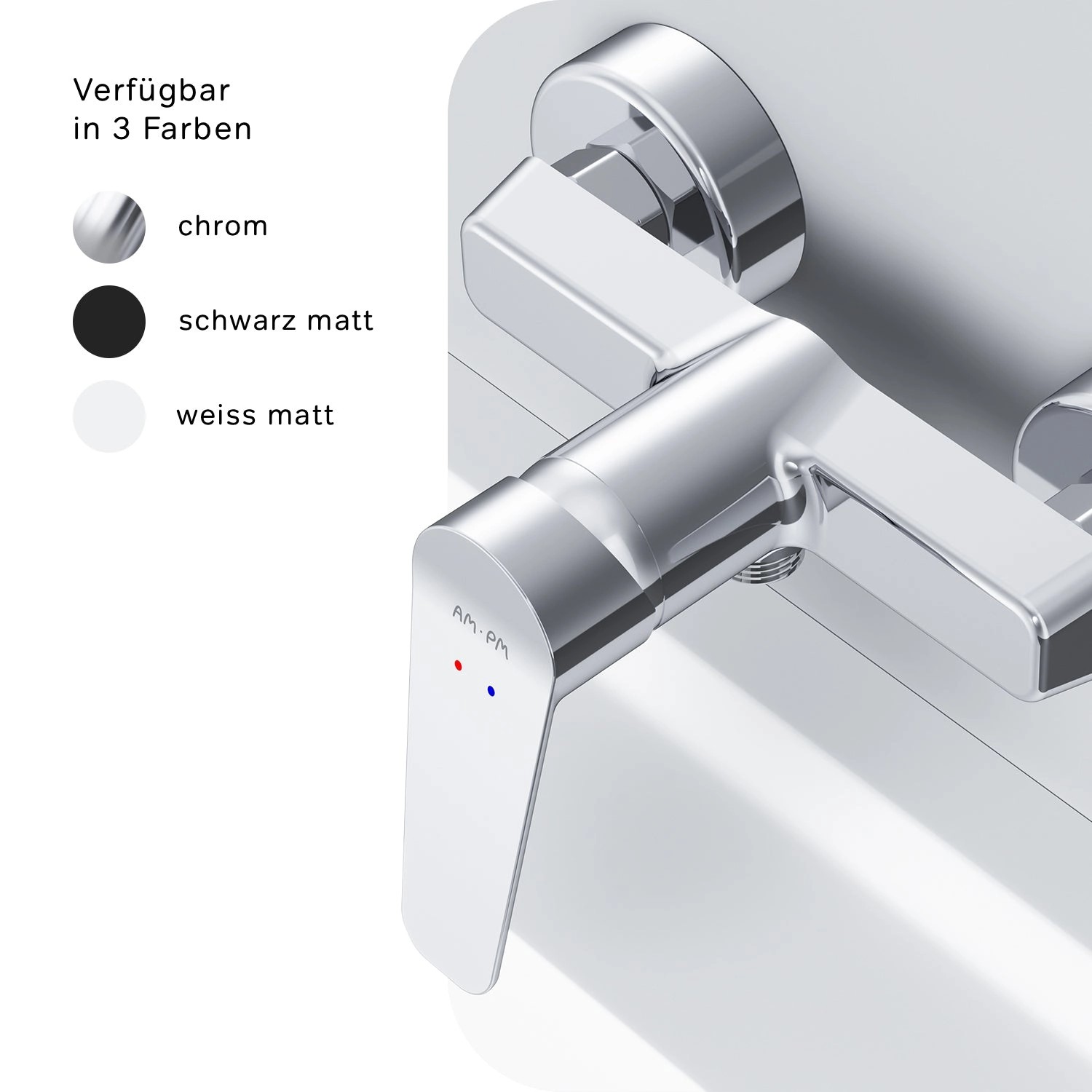 AM.PM Duscharmatur Hit, Brausearmatur aus Chrom, Einhebelmischer für Dusche im Bad.