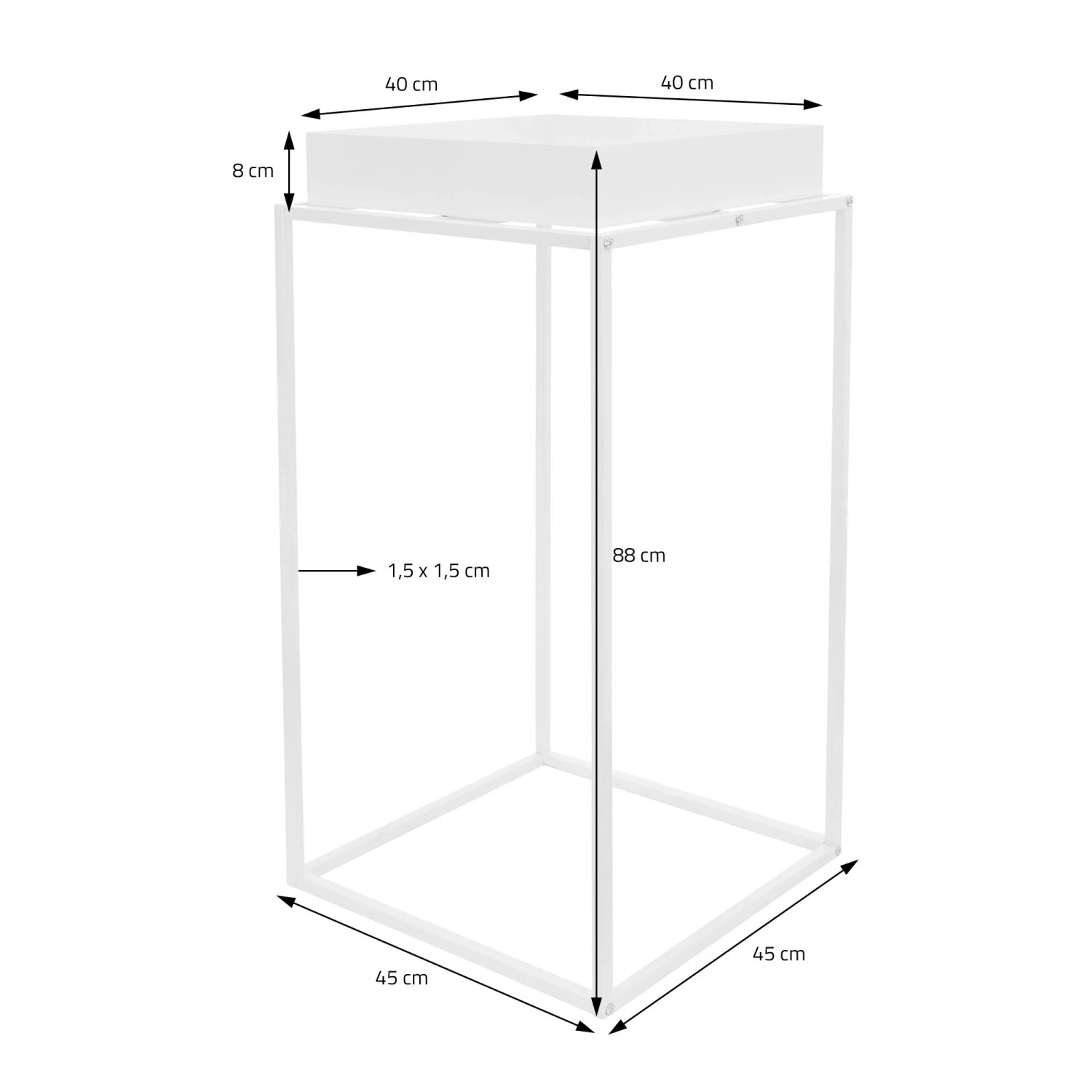 ML-Design Blumenständer Metall weiß 2er Set 45 x 45 x 88 cm kaufen bei OBI